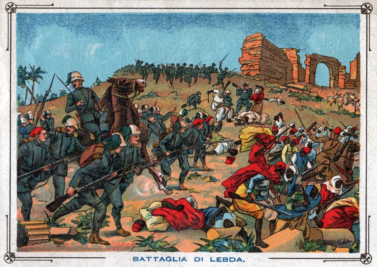 Bataille de Wadi. Battle of Wadi Lebda. by Ferdinand Georg Waldmuller