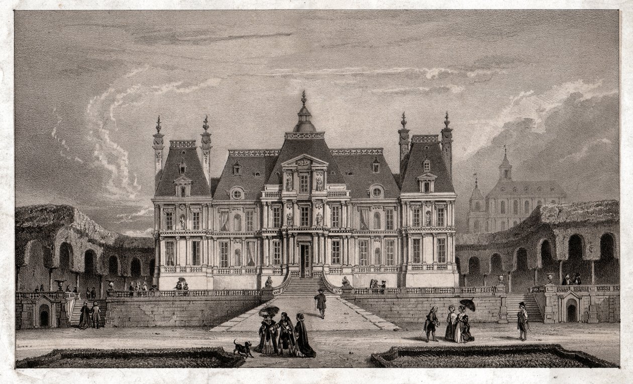 Maison Lafitte Kalesi, yaklaşık 1850 (gravür) by . .