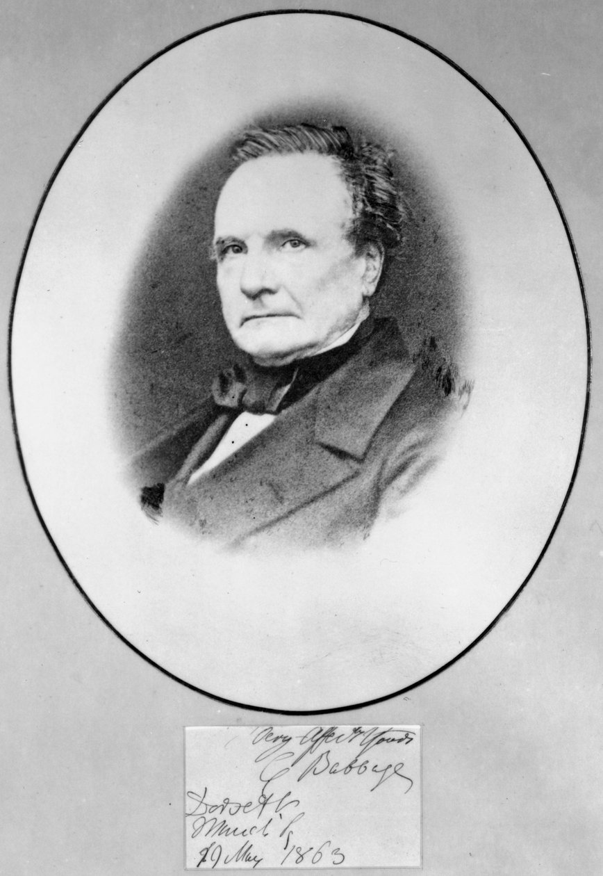 Charles Babbage, İngiliz matematikçi ve bilgisayar öncüsü by Ferdinand Georg Waldmuller