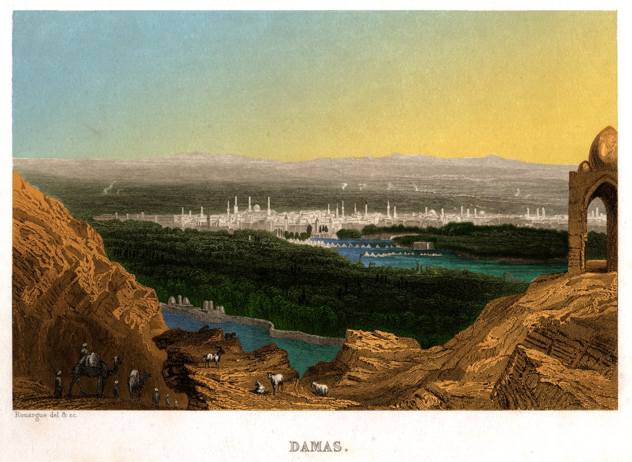Şam, Suriye, 1850 dolaylarında (gravür) by . .