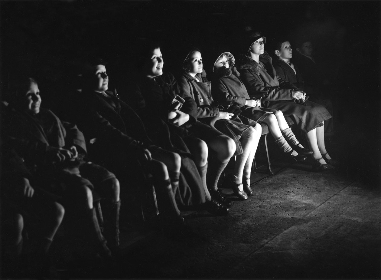 Sinemada Walt Disney filmi izleyen çocuklar by Ferdinand Georg Waldmuller