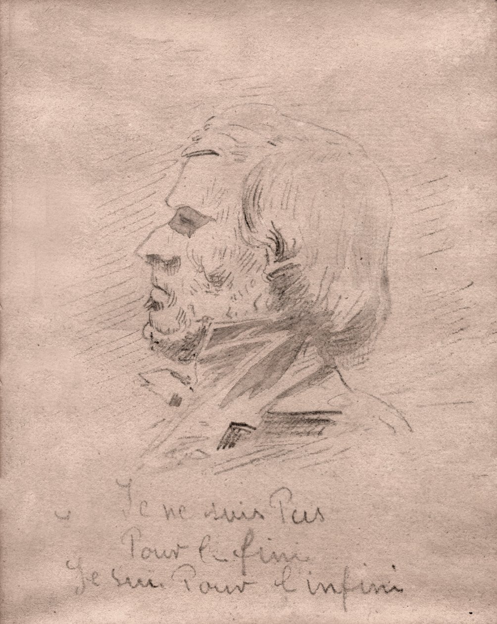 Eugene Delacroix “Ben sondan yana değilim, sonsuzluktan yanayım.” 1850 dolaylarında (çizim) by . .