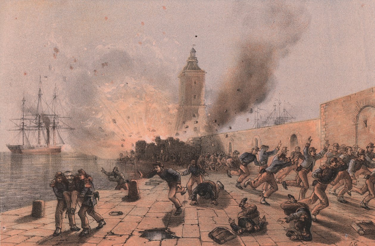 Lantern barut fıçısının patlaması, Ancona kuşatması by William Walcutt
