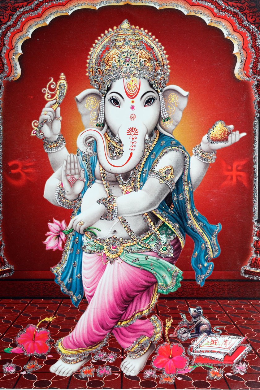 Ganesha veya Ganapati: fil başlı Hindu tanrısı. by . .