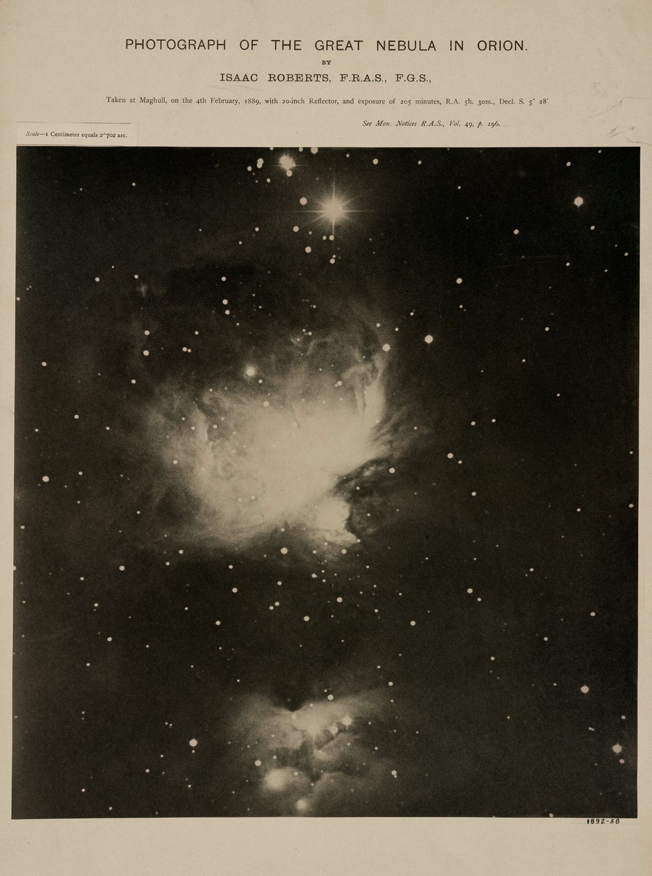 Büyük Orion Bulutsusu (M42), 4 Şubat 1889 by John Pardon
