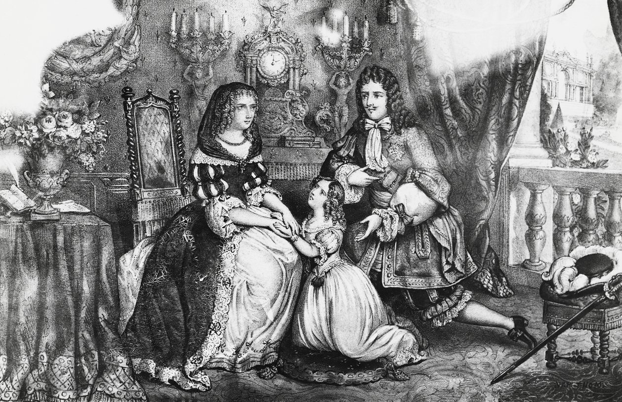 Kral Louis XIV ve kızı, Düşes Louise de La Valliere