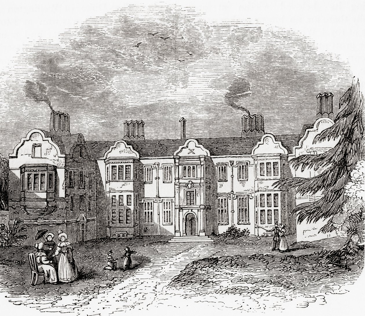 Ladye Place, Hurley, Berkshire, İngiltere, burada 19. yüzyılın başlarında görüldü. by . .