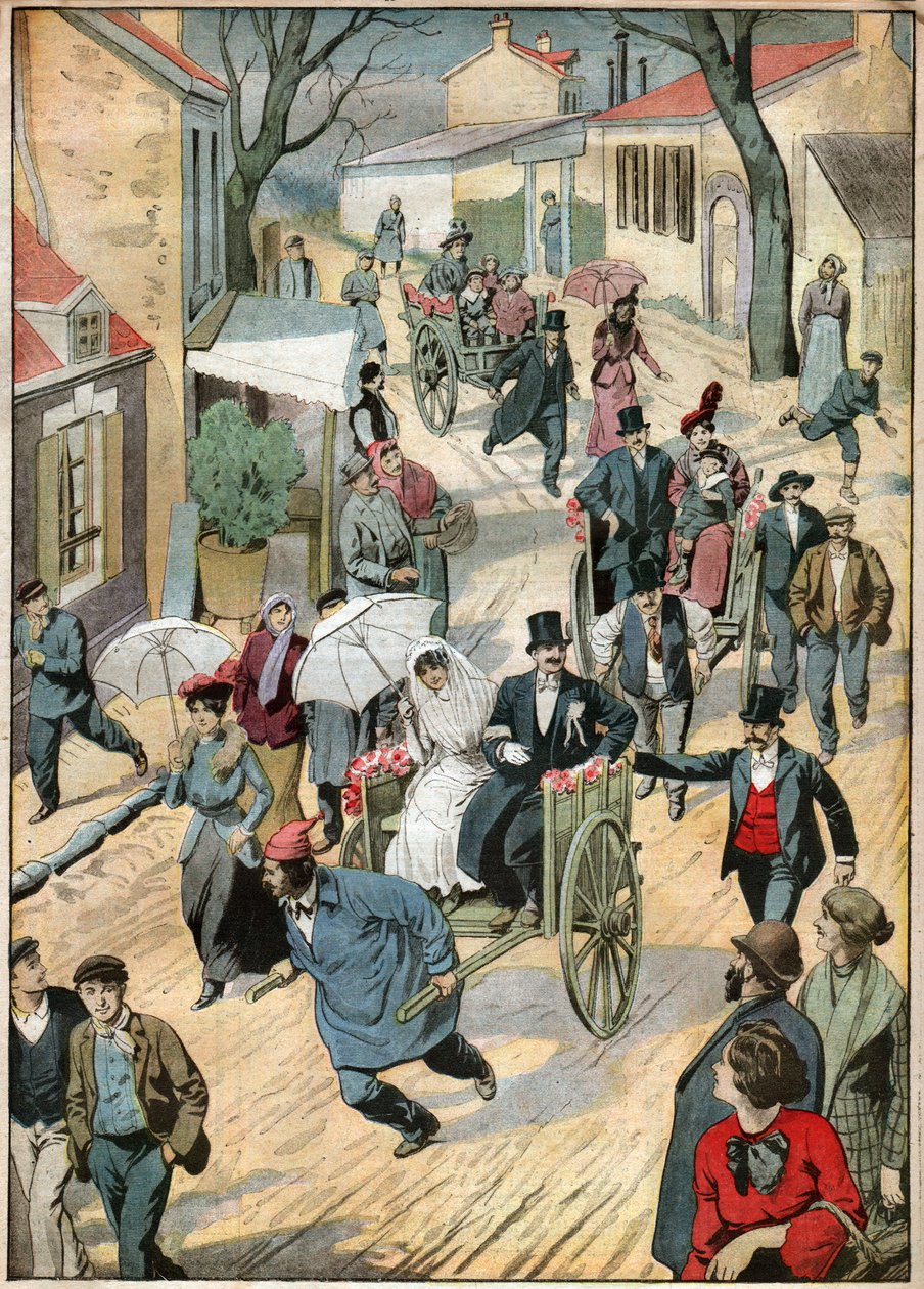 El arabası düğünü. El arabasında düğün alayı. by Ferdinand Georg Waldmuller