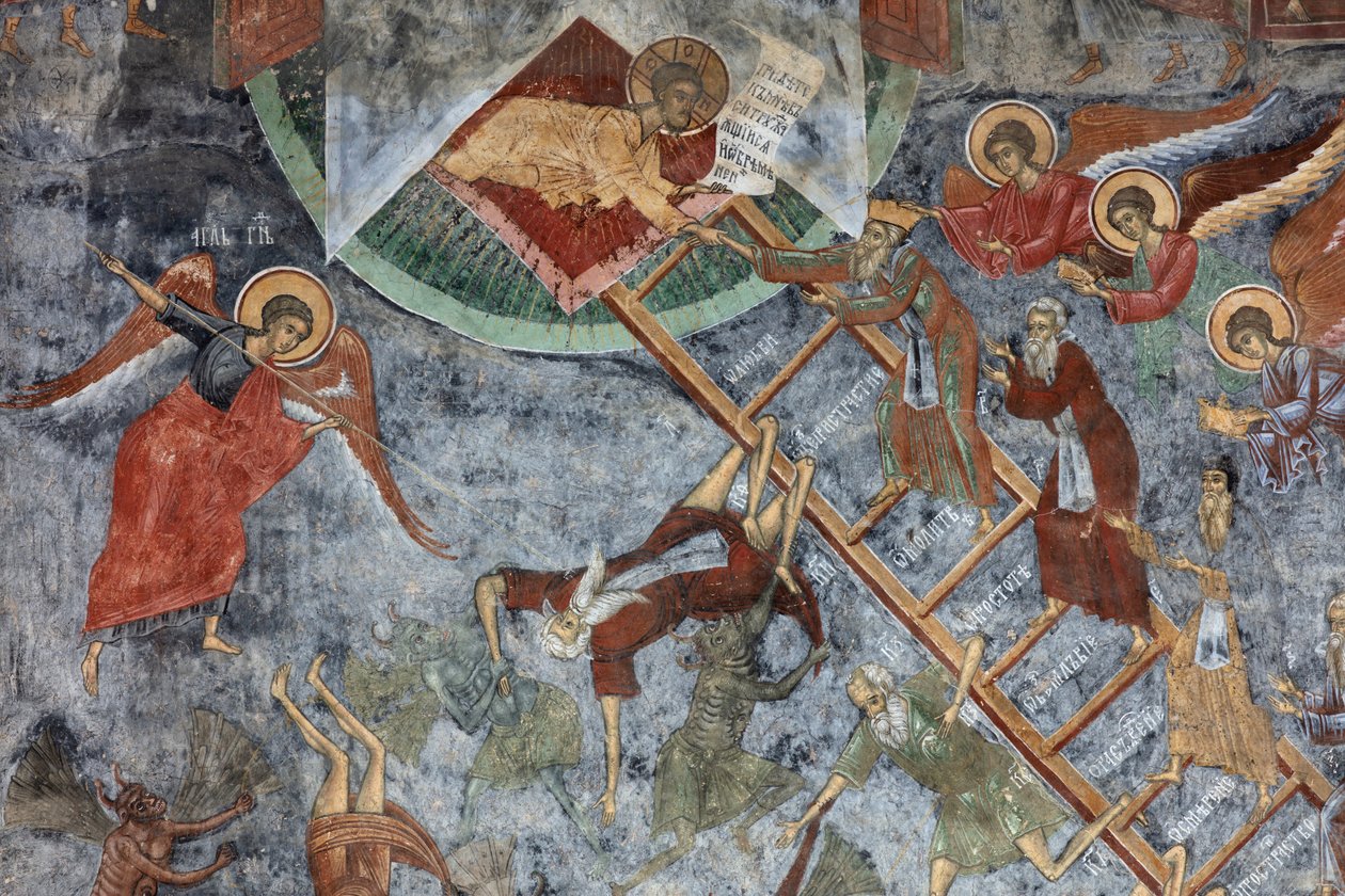 Manastır (manastirea Sucevita). Kilise. Dış. Kuzey duvarı. Duvar resimleri. by . .