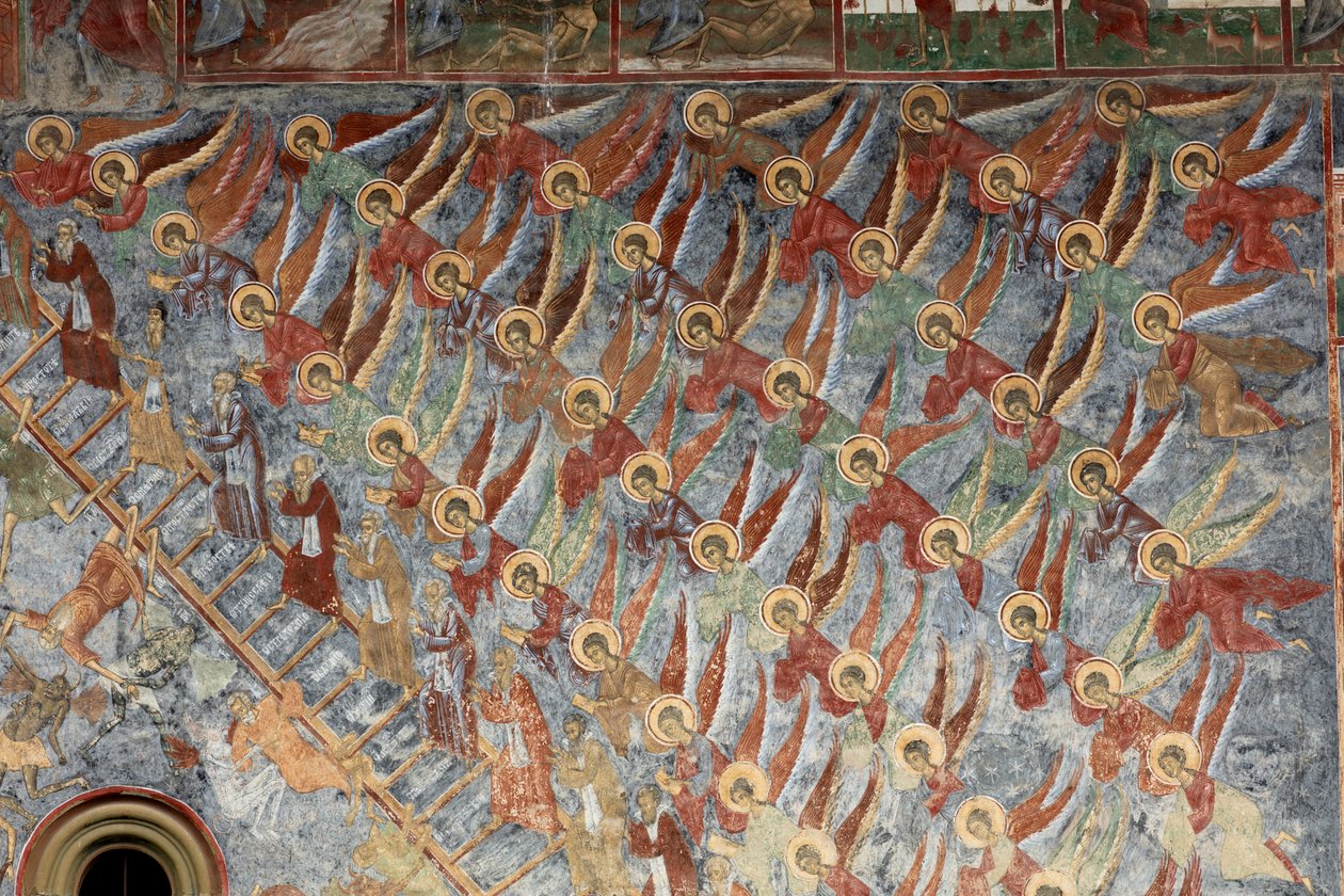 Manastır (manastirea Sucevita). Kilise. Dış. Kuzey duvarı. Duvar resimleri. by . .