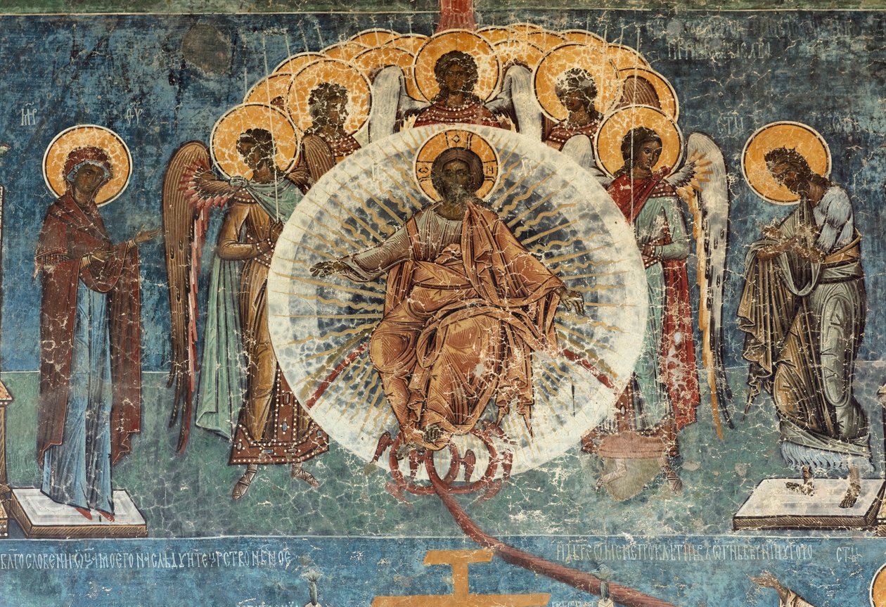 Manastır (manastirea Voronet). Kilise. Dış. Duvar resimleri. Batı Yakası. Detay. by . .