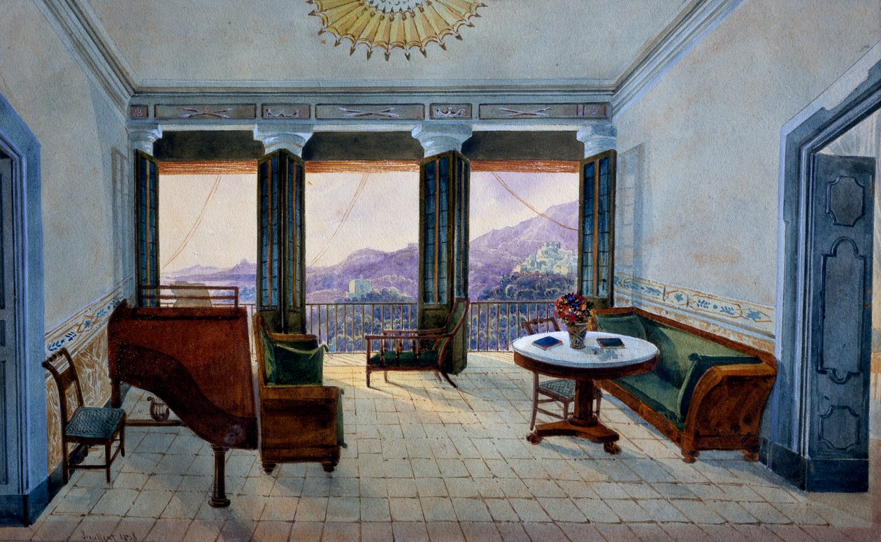 Göl manzaralı müzik odası by Georg Carl Heinrich Dollmann