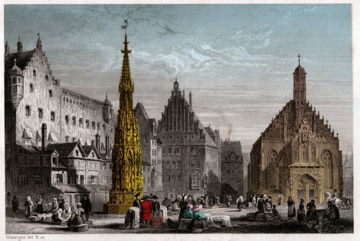 Nürnberg, yaklaşık 1830 (gravür) by . .
