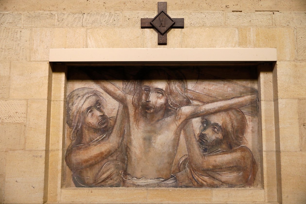 Orval trappist manastırı, Belçika. Kilise. Haç yolu. 11. istasyon by . .