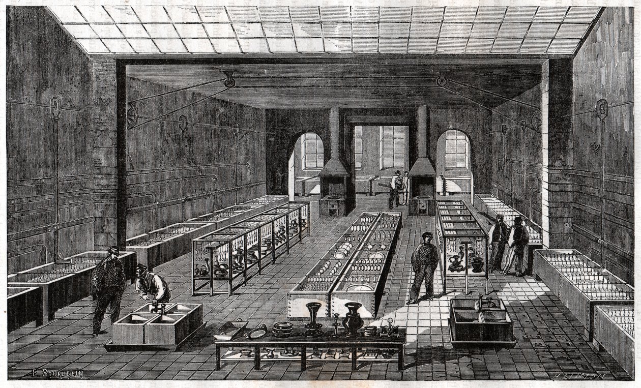 Kuyumculukta çalışanlar. Gümüşhanede çalışanlar. by Frederick (attr. to) Barnard