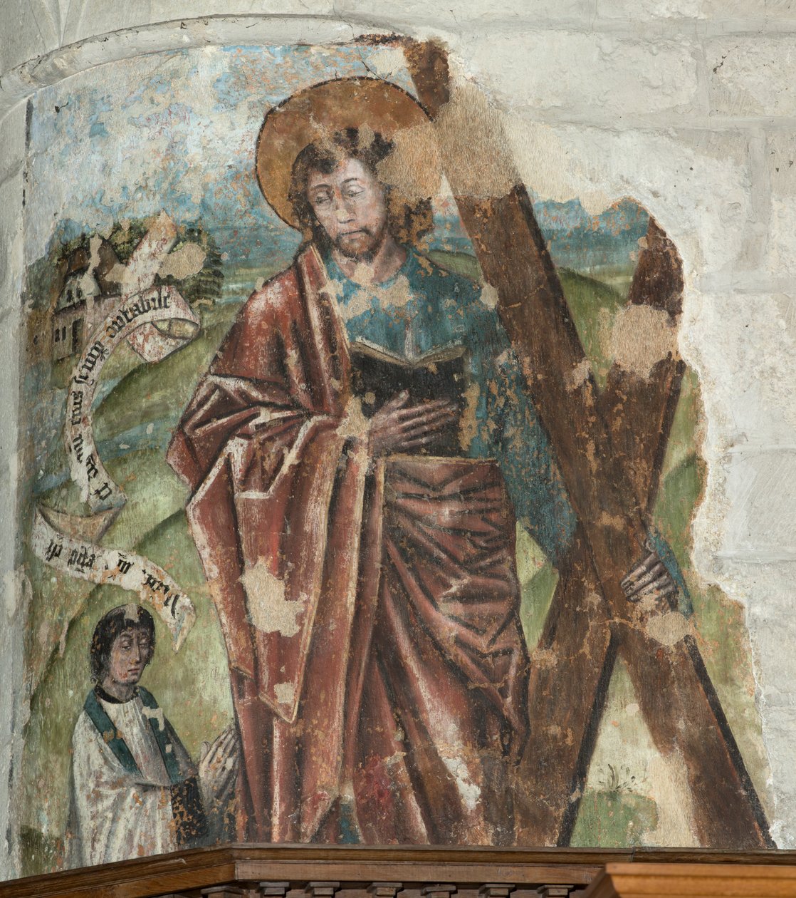 Parish kilisesi (Bizim Leydi Bölge Kilisesi). İç mekan. Koro. Duvar boyama. by . .
