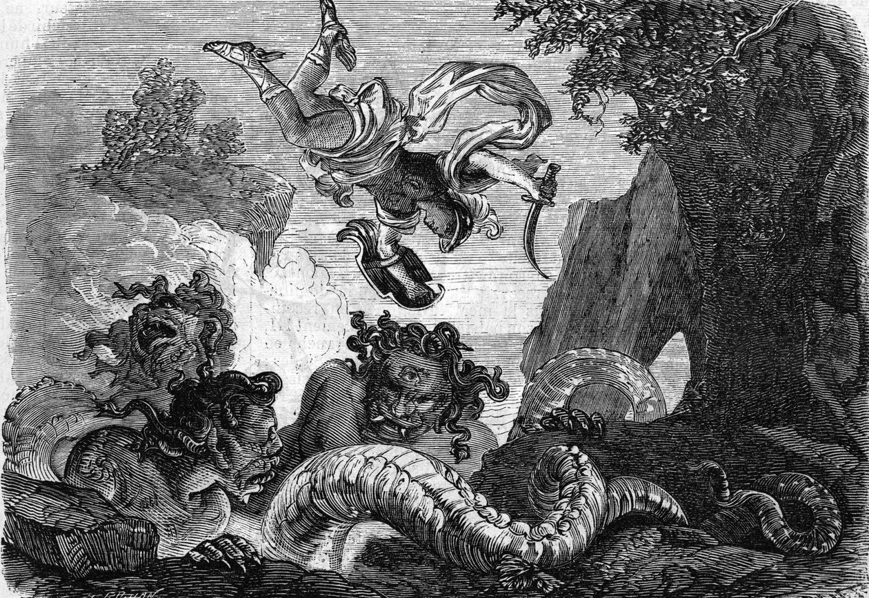 Perseus, Gorgon ile savaşıyor by . .