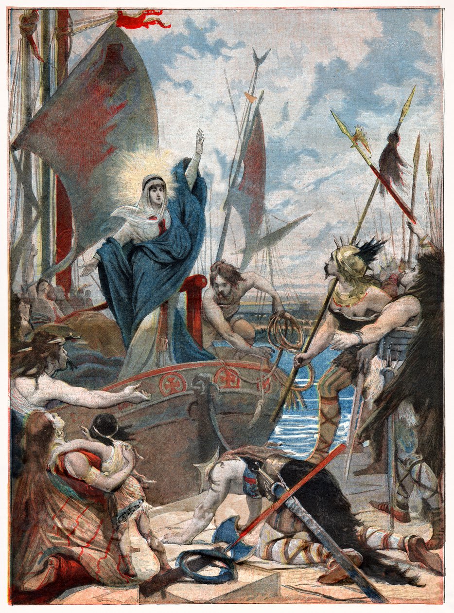 Paris kuşatması sırasında Saint Genevieve by . .