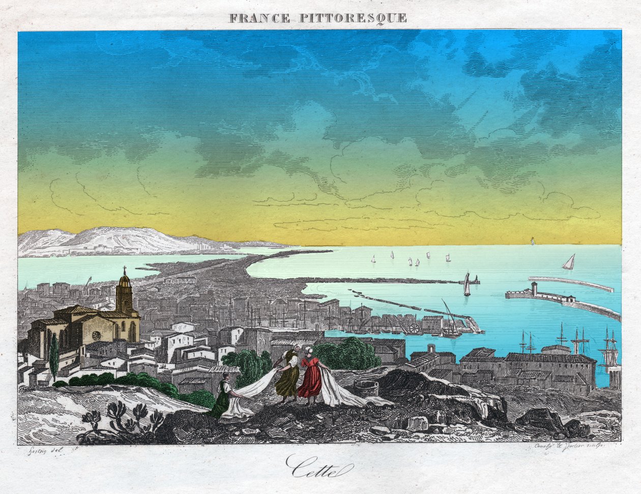Sete, yaklaşık 1850 (gravür) by . .