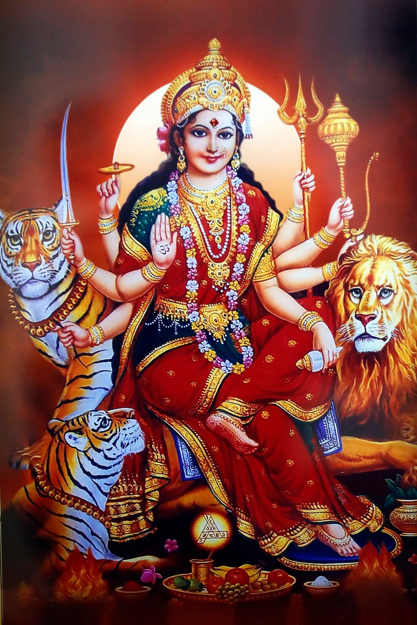 Shiva Hindu tapınağı. Hindu tanrıçası Durga