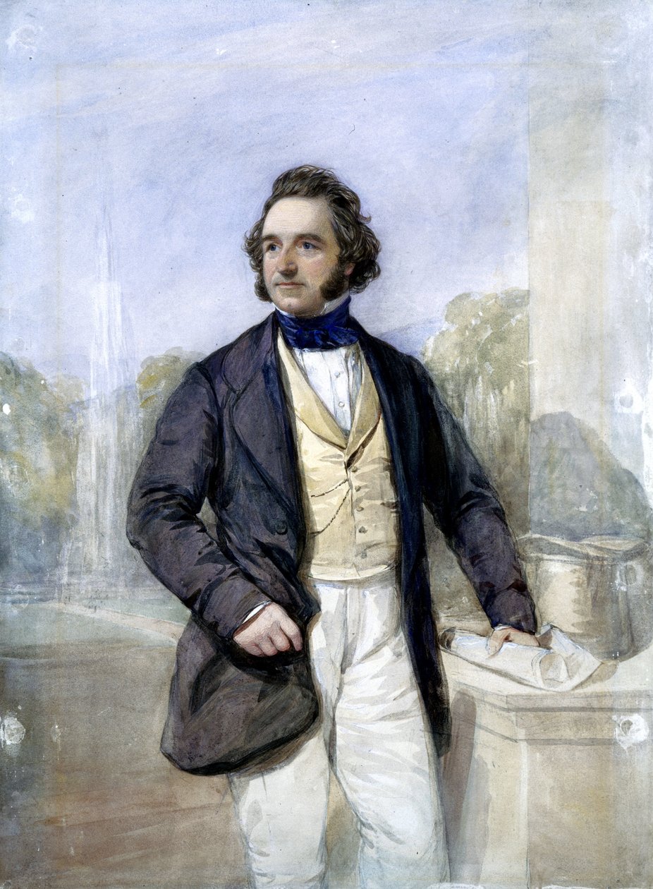 Sir Joseph Paxton, İngiliz mimar ve Crystal Palace tasarımcısı, c 1851 by Ferdinand Georg Waldmuller