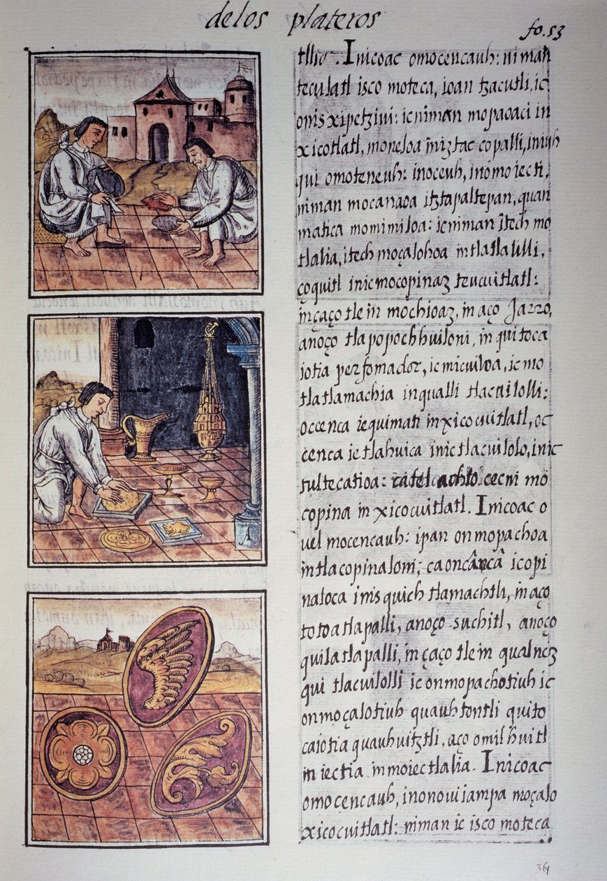 Sofra takımı ve kalkan üretimi, Florentine Codex