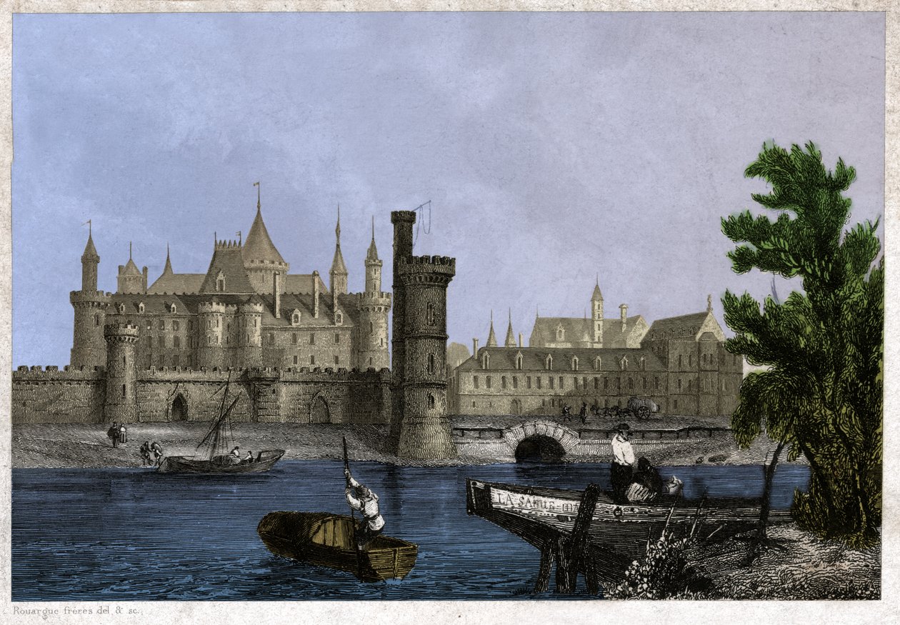 Eski Louvre, 19. yüzyıldan başlayarak (gravür) by . .