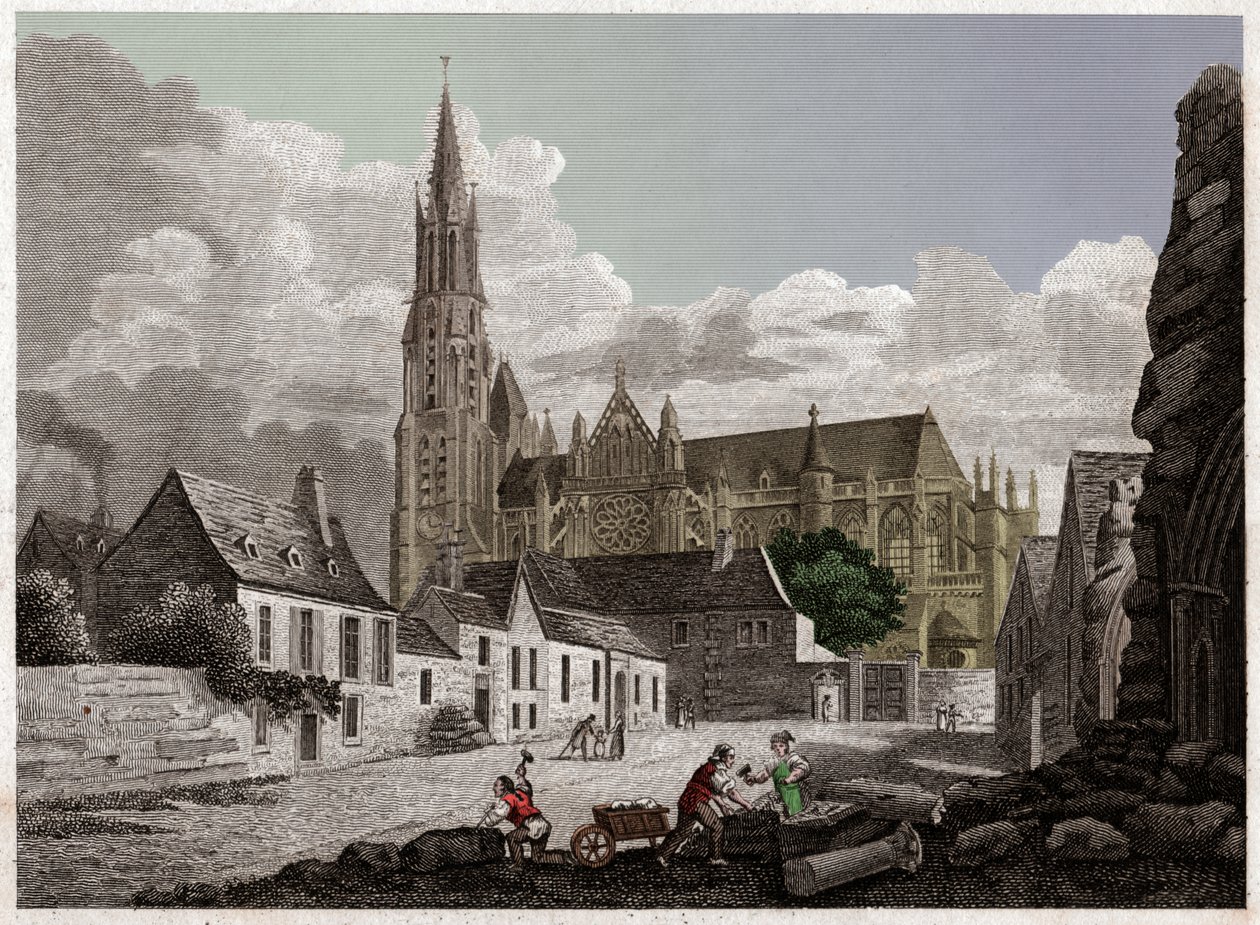 Senlis Katedrali. 1840 dolaylarında (Gravür) by . .
