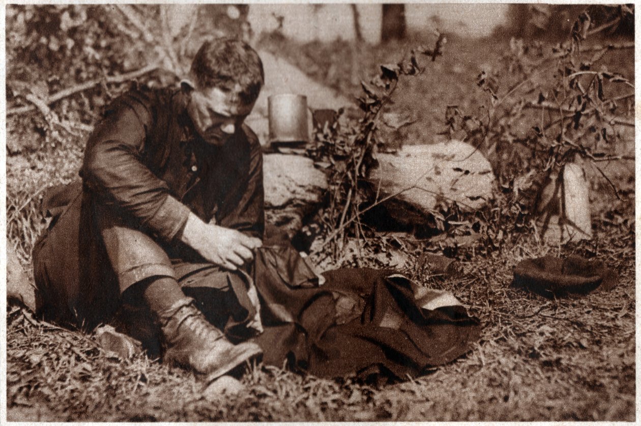 Giysilerini taklit eden serseri. 1929 (baskı) by . .
