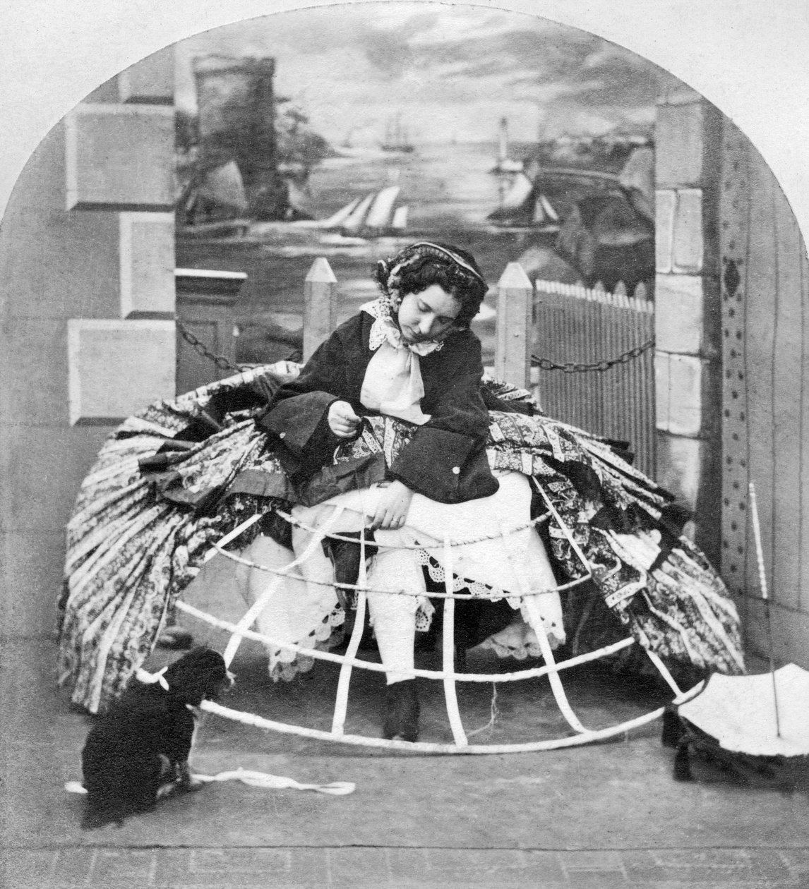 Birleşik Krallık : Stereoskop Hak Edilen Kabarık Etek Avantajları, c1860 by Ferdinand Georg Waldmuller