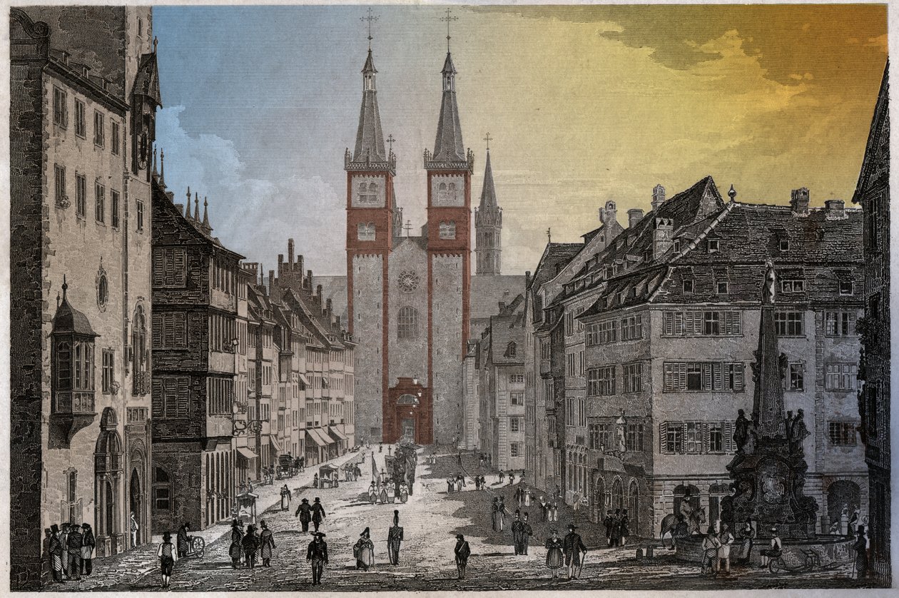 Würzburg, yaklaşık 1830 (gravür) by . .