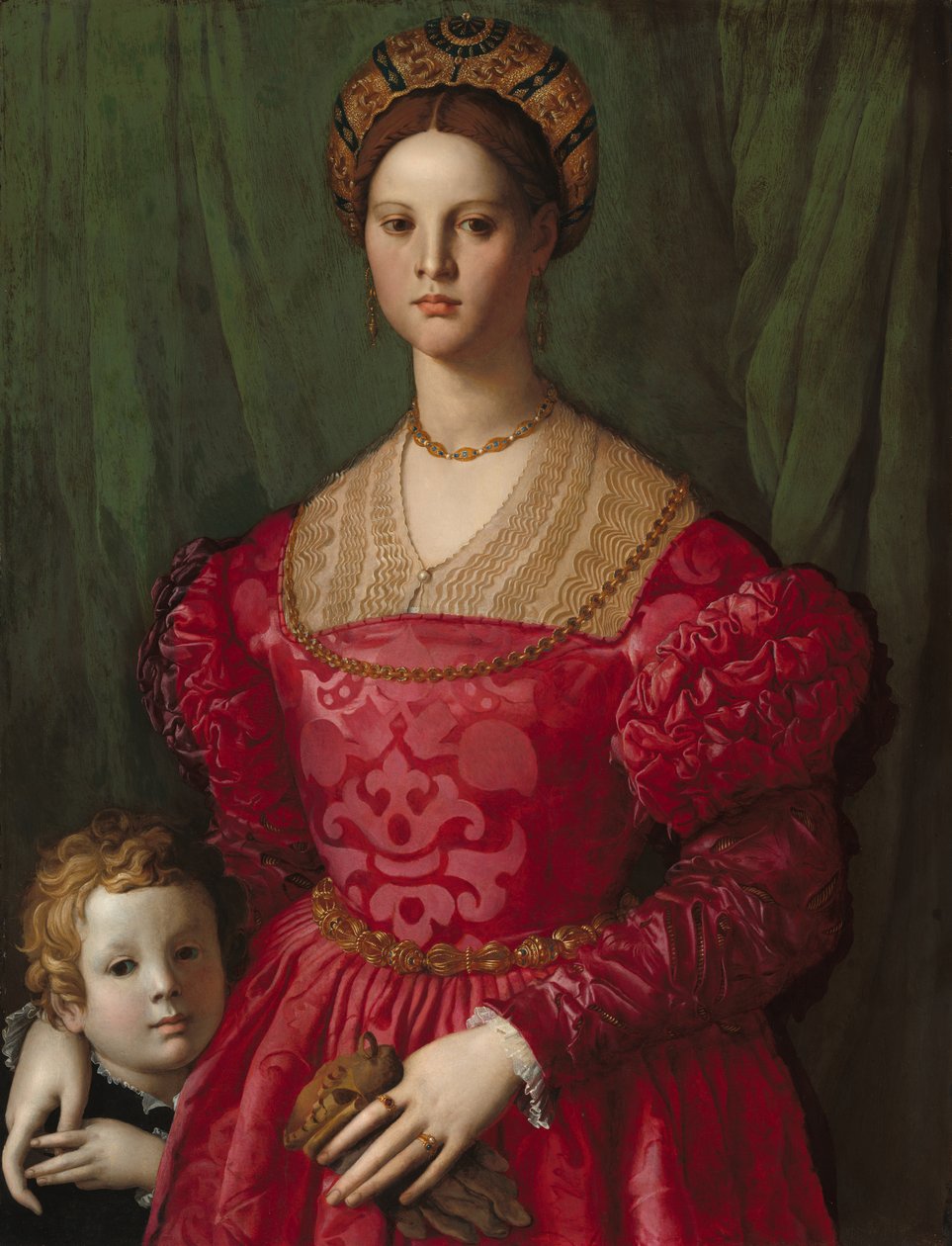 Genç Bir Kadın ve Küçük Çocuğu by Bronzino