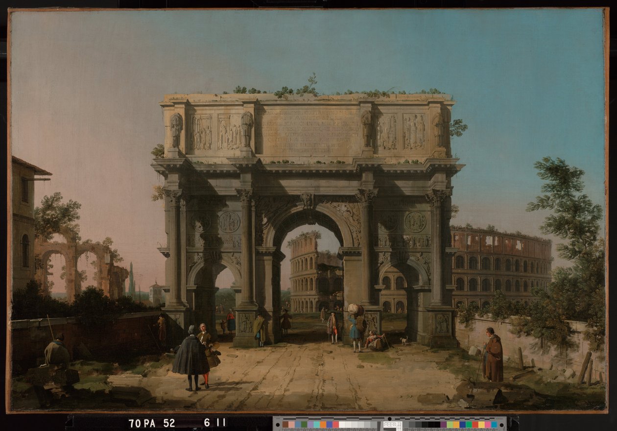 Kolezyum ile Konstantin Kemeri'nin görünümü by Canaletto