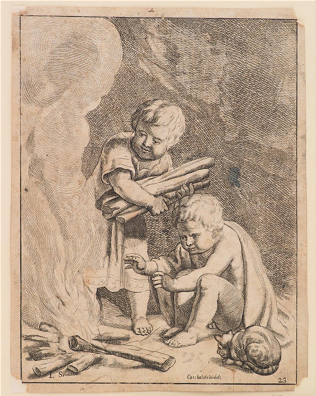 Ateş yakan çocuklara by after Cornelis Holsteyn