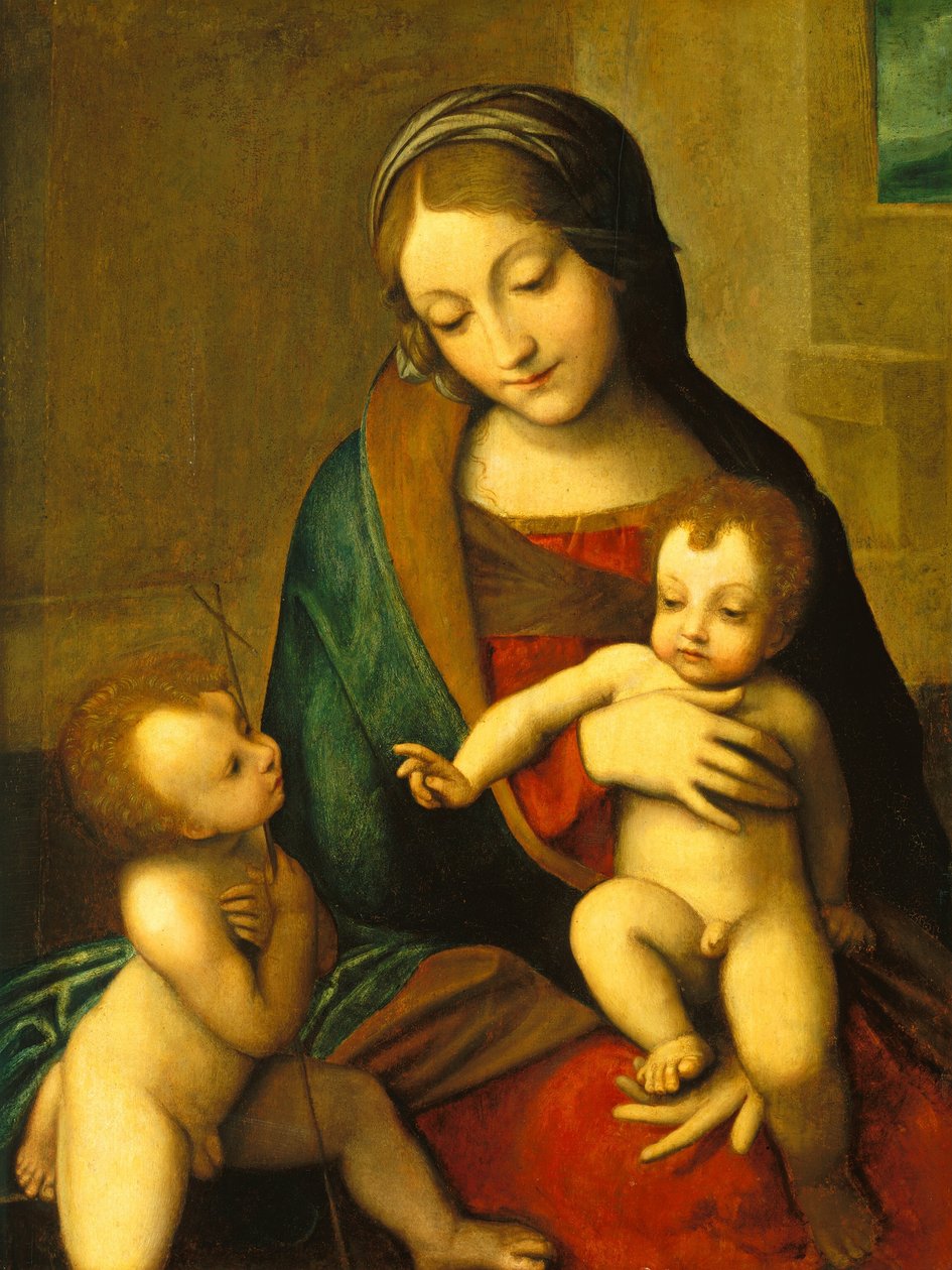 Bebek Aziz John ile Madonna ve Çocuk by after Correggio