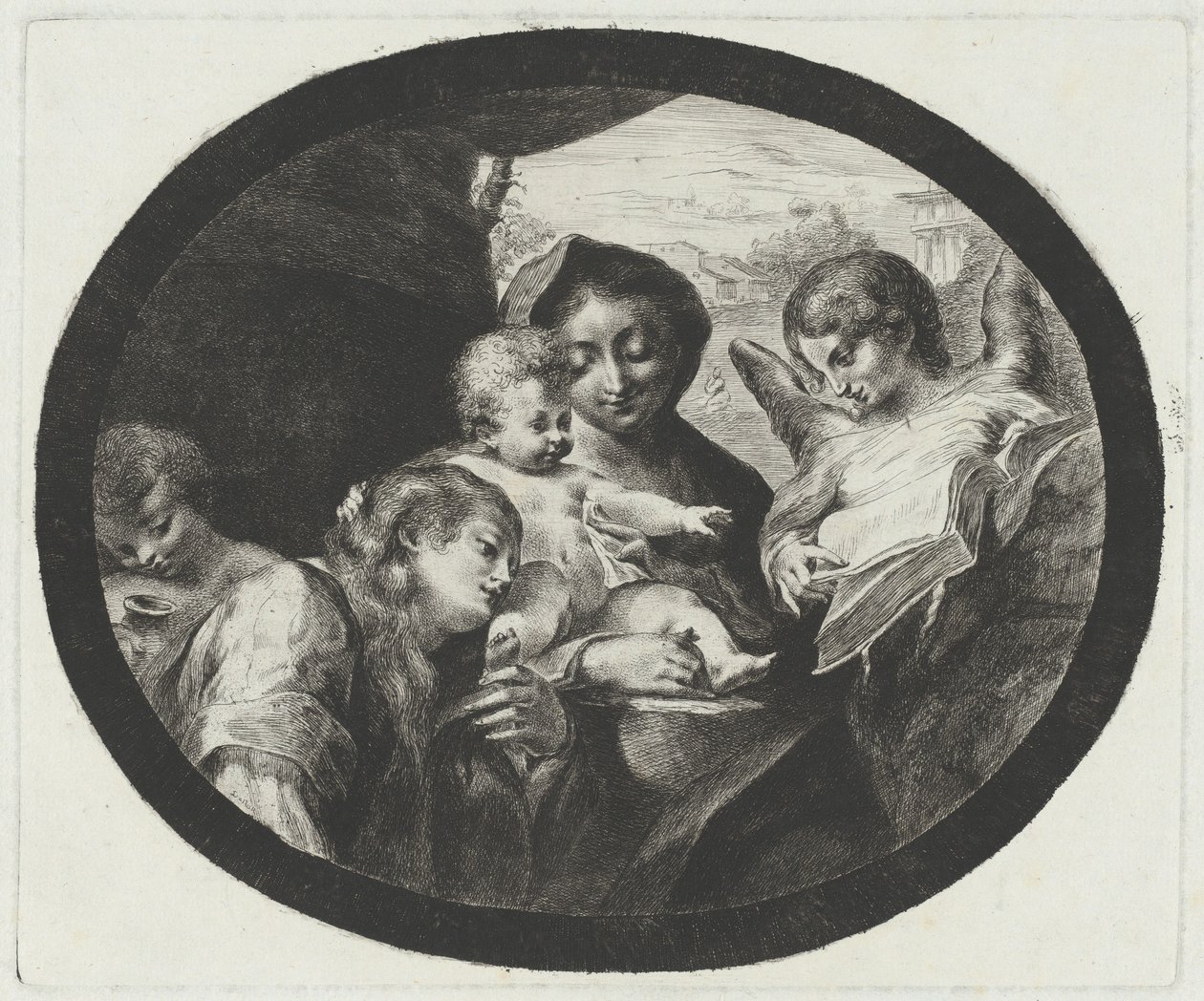 Meleklerle Bakire ve Çocuk by after Correggio Vivant Denon