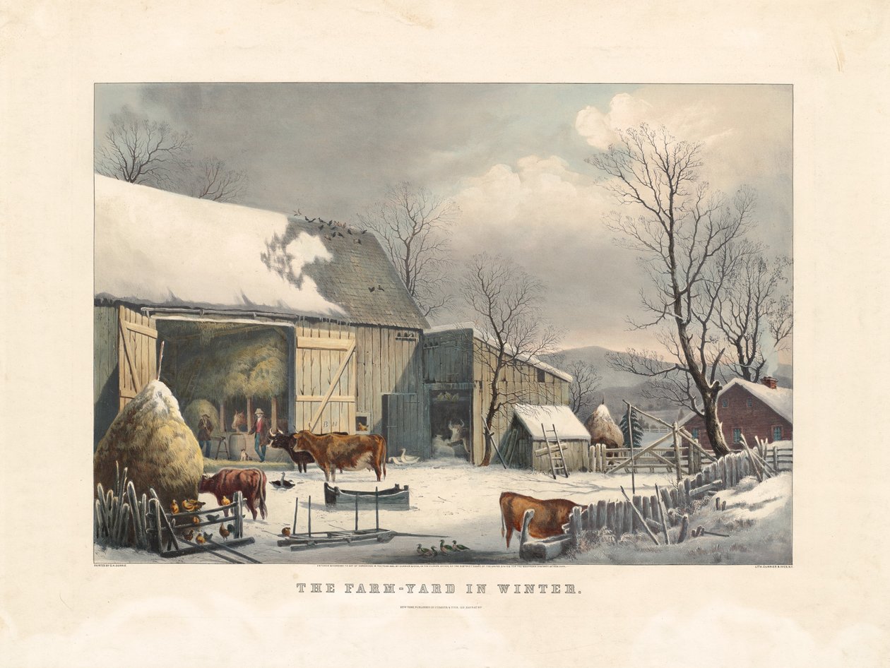 Kışın Çiftlik Avlusu by after George Henry Durrie