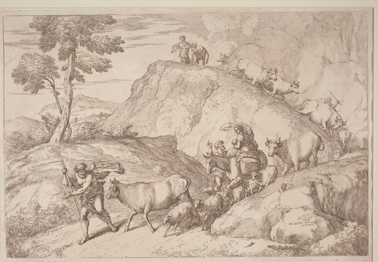 Sürüye Önderlik Eden Yaşlı Bir Çoban by after Giovanni Benedetto Castiglione Gaetano Zompini