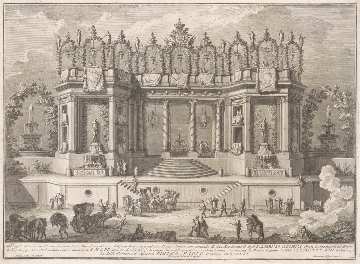 1761 Çini için Prima Macchina: Sağlığa Uygun Hamamlar by after Giuseppe Palazzi Giuseppe Vasi after Paolo Posi
