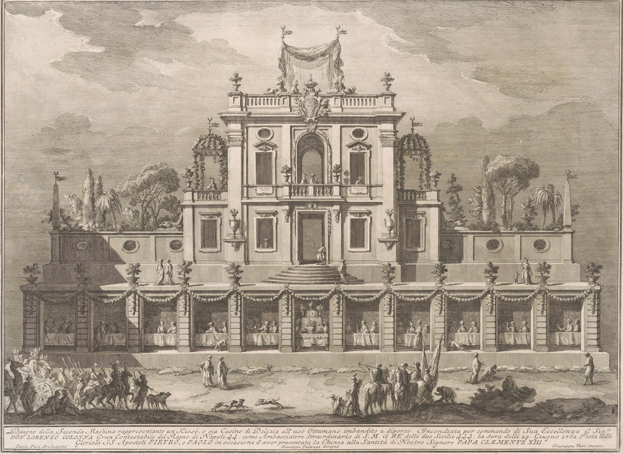 1762 Çini için Seconda Macchina: Osmanlı Tarzında Bir Köşk veya Zevk Evi by after Giuseppe Palazzi Giuseppe Vasi after Paolo Posi