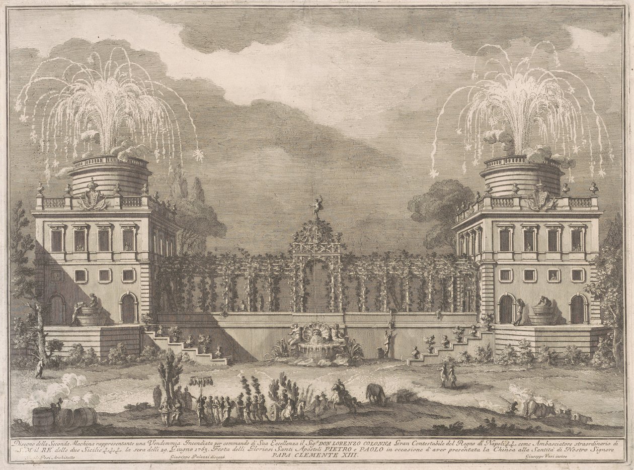 1763 Çini için Seconda Macchina: Üzüm Hasadı by after Giuseppe Palazzi Giuseppe Vasi after Paolo Posi