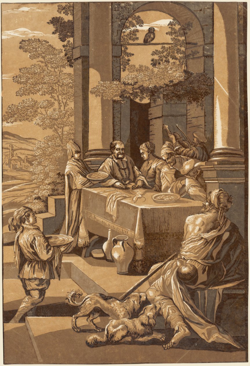 Dalışlar ve Lazarus (Sağ Panel) by after Jacopo Bassano John Baptist Jackson