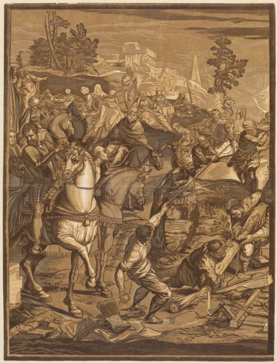 Çarmıha Gerilme (Sol Panel) by after Jacopo Tintoretto John Baptist Jackson