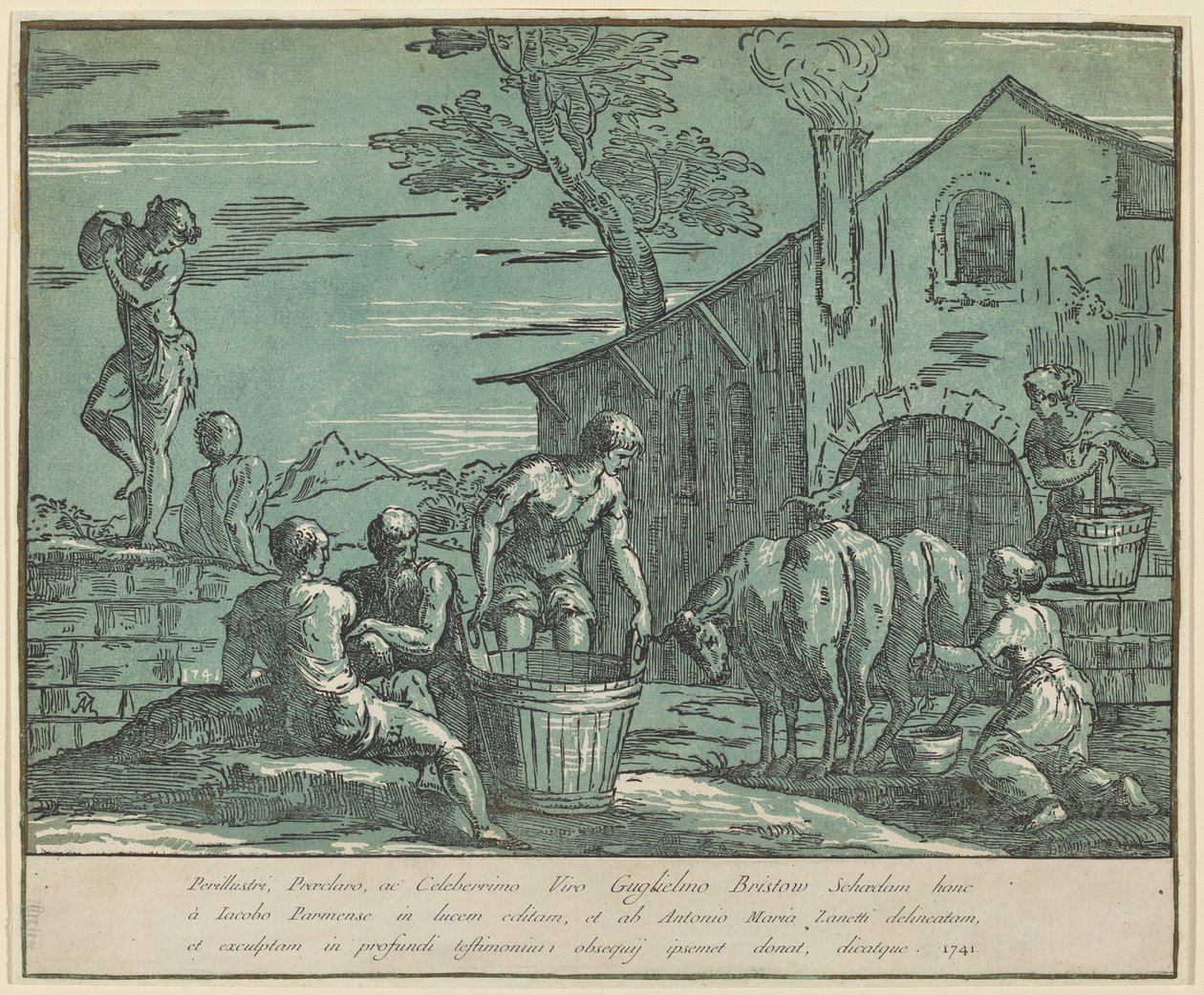 pastoral sahne by after Jacopo Zanguidi Anton Maria Zanetti I called Bertoia