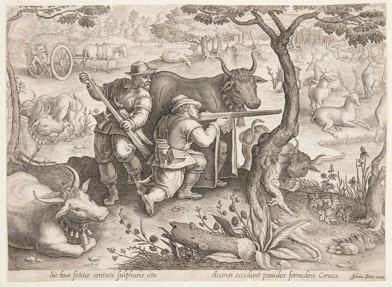 geyik avı by after Jan van der Straet, called Stradanus