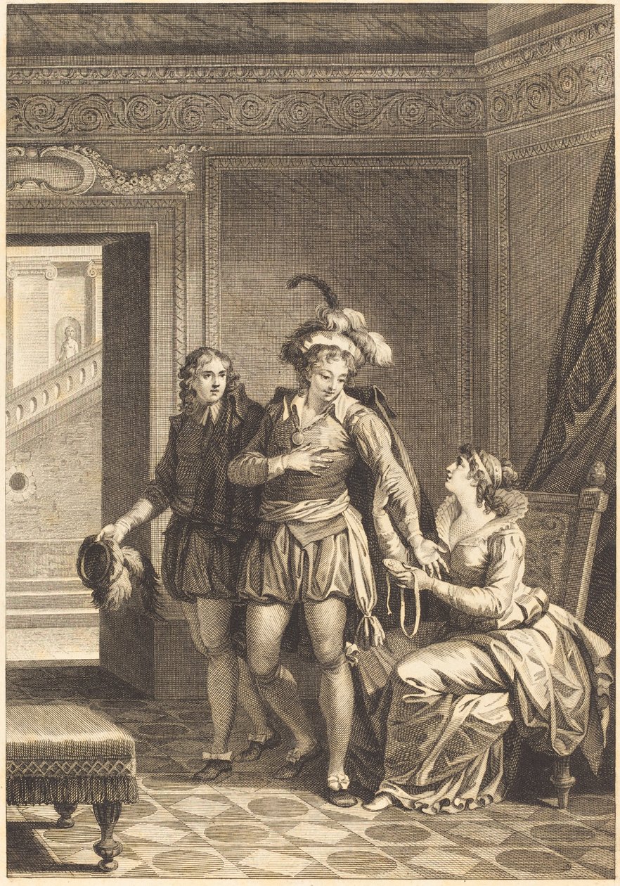 Mona Lisa: Ayrılış by after Jean Jacques François Le Barbier I