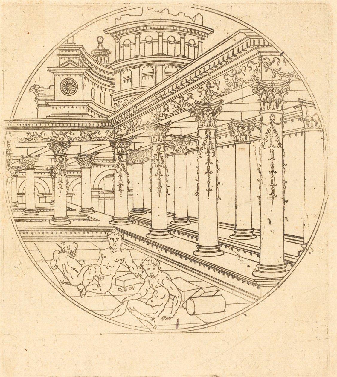Bir Galeride Üç Figür by after Jean de Gourmont I