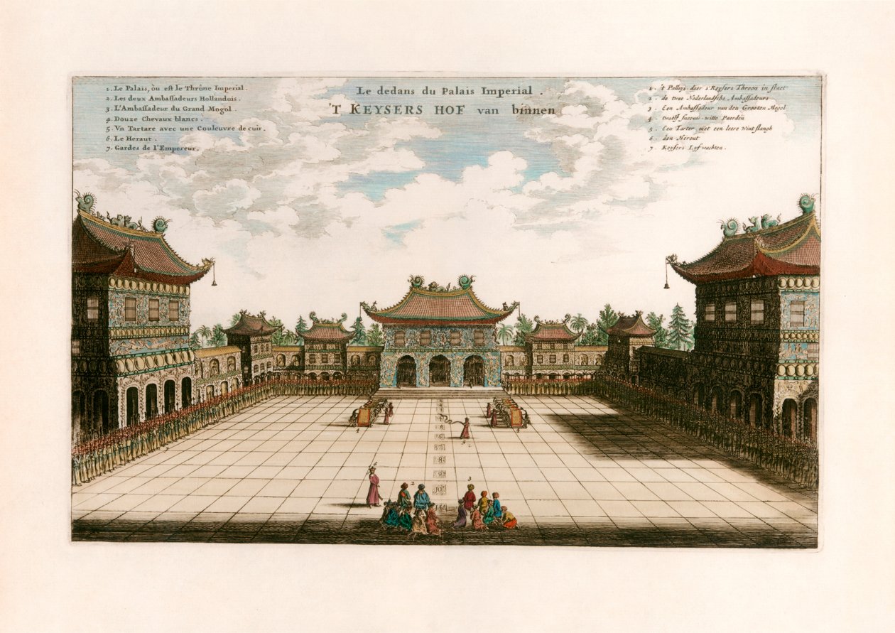 İmparatorluk Sarayı, Pekin, Çin by after Johannes Nieuhof