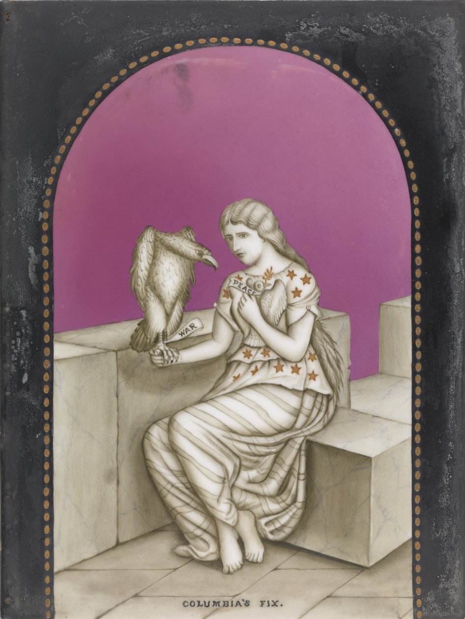 Columbias Fix, c.1861-65 (porselen üzerine düşük ateşli emaye boyama) by after John Tenniel