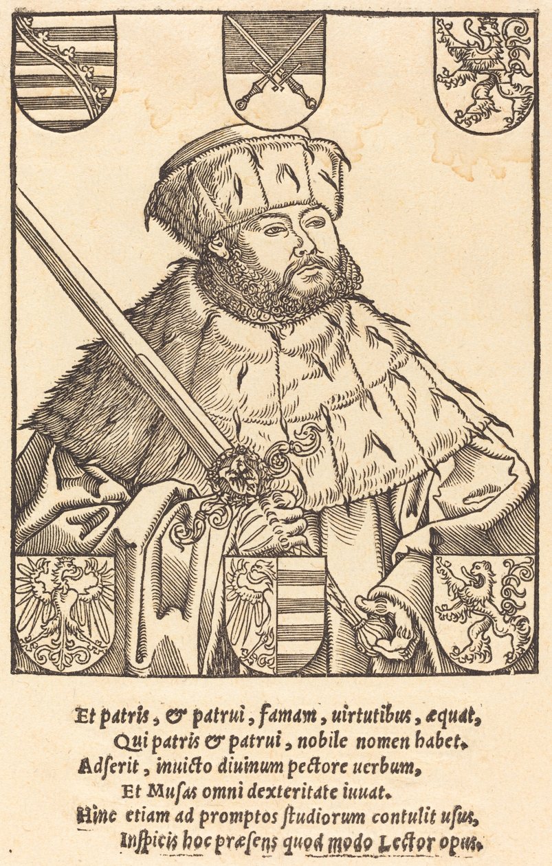 John Frederic the Magnanimous, Seçim Kıyafetleri içinde [sağda] by after Lucas Cranach the Younger